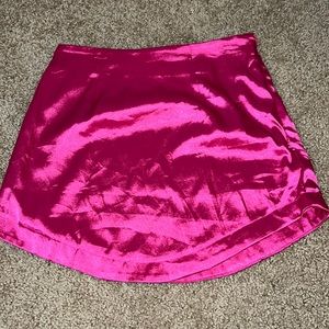 Pink Mini Satin Skirt
